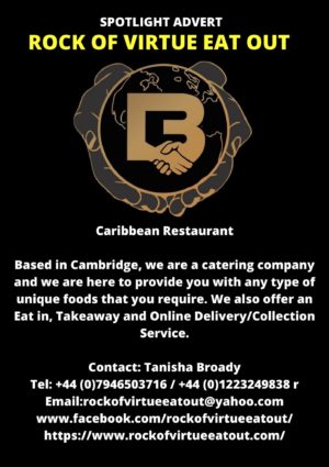 Rock of Virtue Eat Out Catering Company providing a wide range of food types specialising in Caribbean Cuisine and offer a Eat in, Take away or Online Delivery/Collection Service